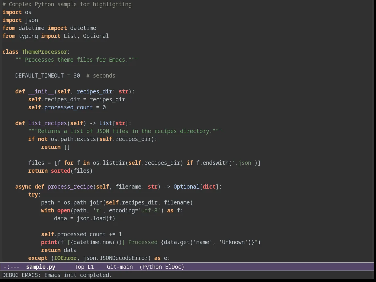 Niflheim Theme in python-mode