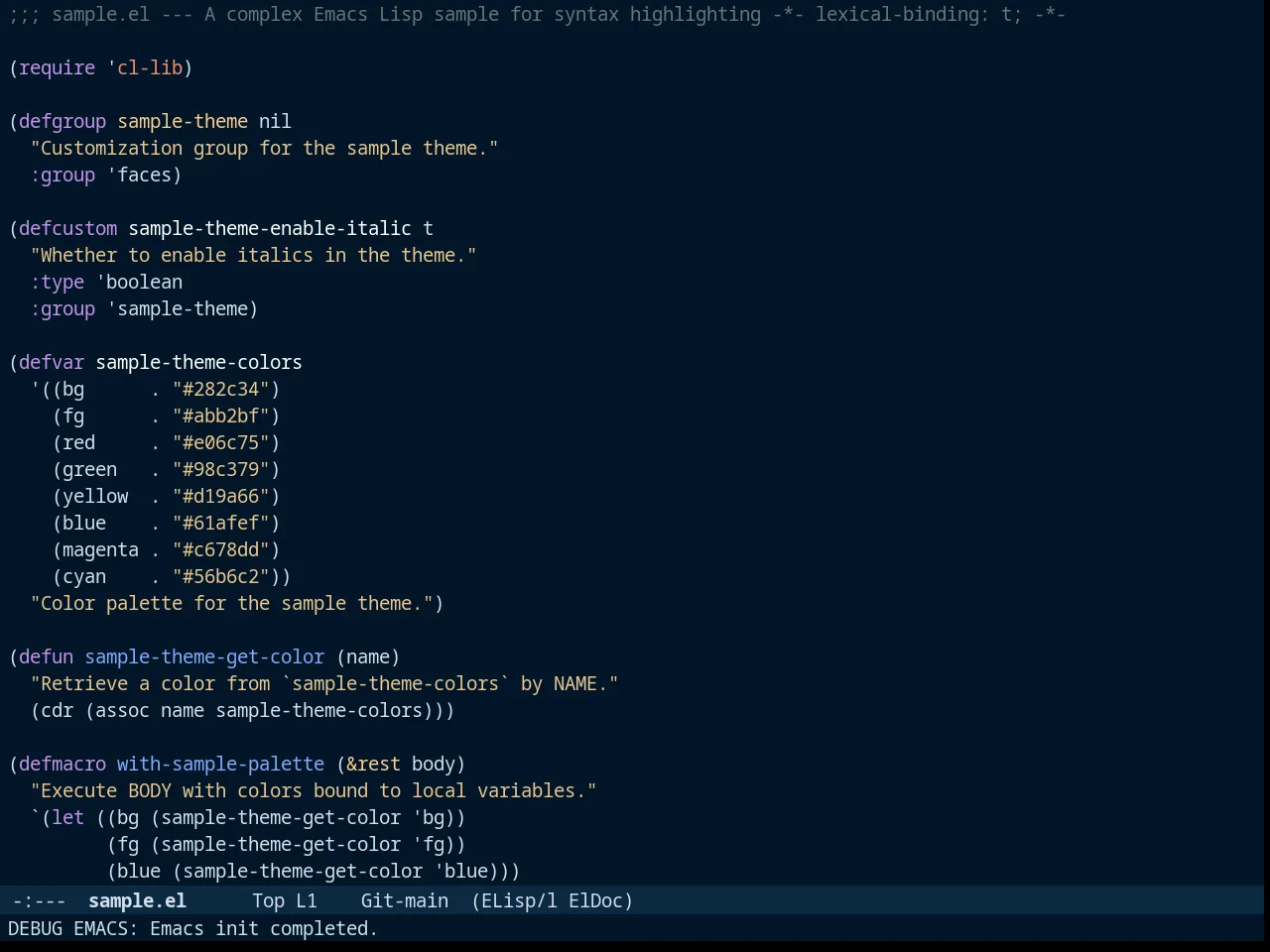 Night Owl Theme in emacs-lisp-mode