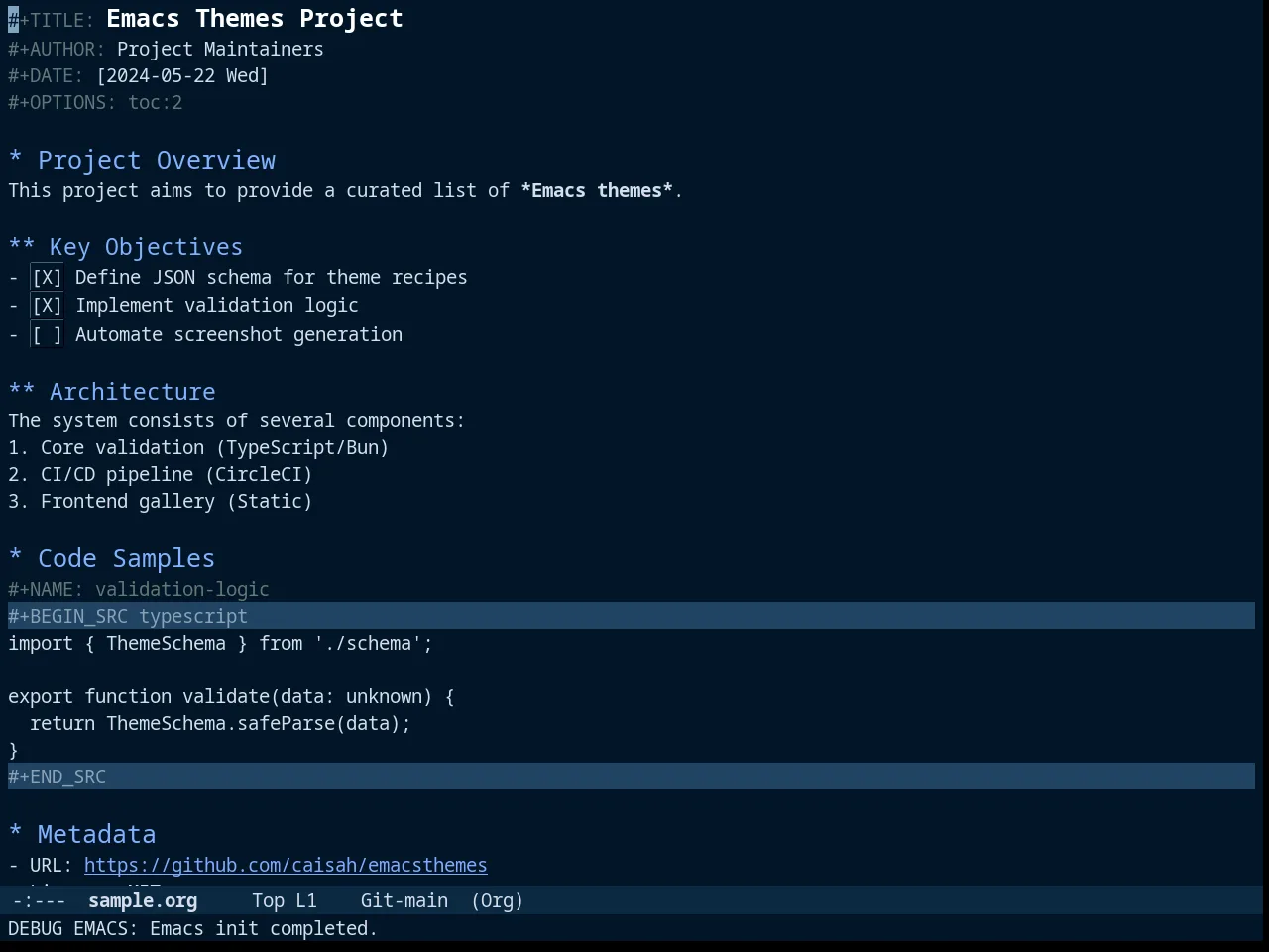 Night Owl Theme in org-mode