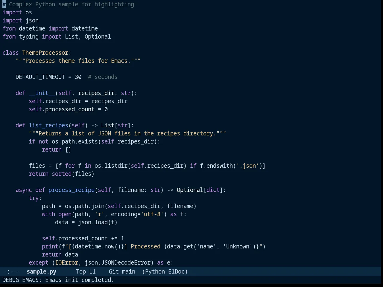 Night Owl Theme in python-mode