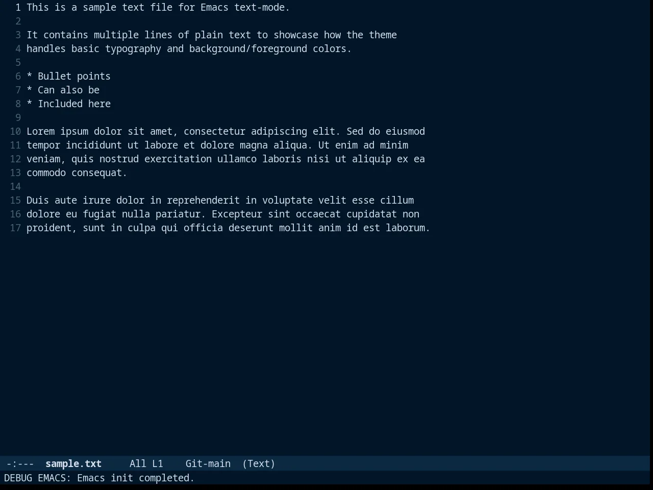 Night Owl Theme in text-mode