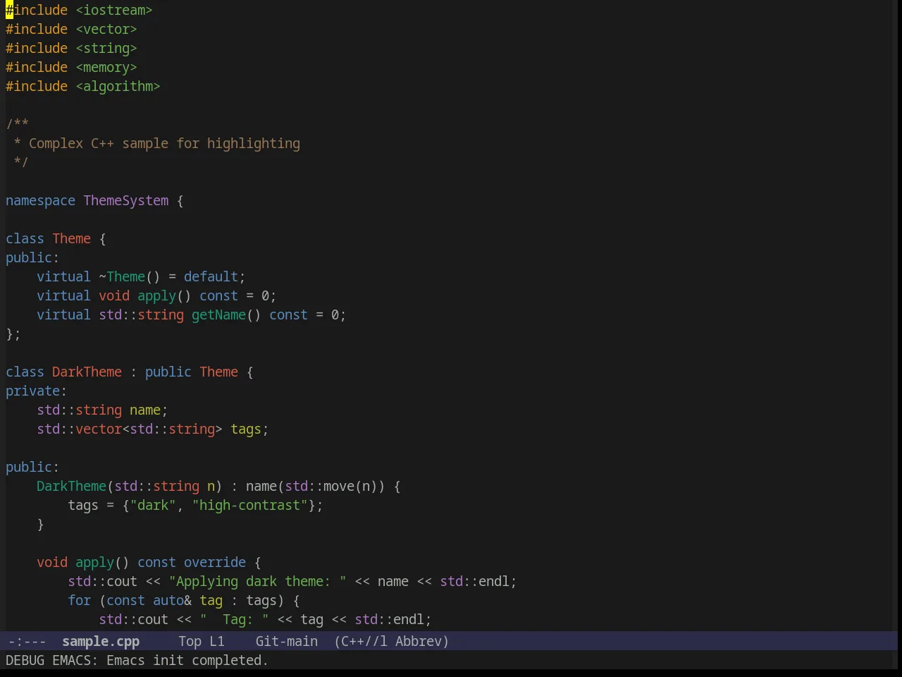 Nimbus Theme in c++-mode