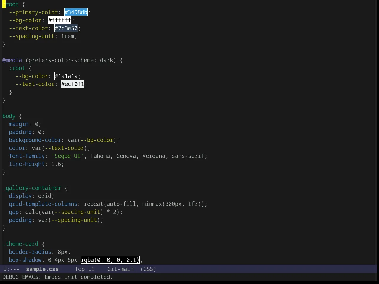 Nimbus Theme in css-mode