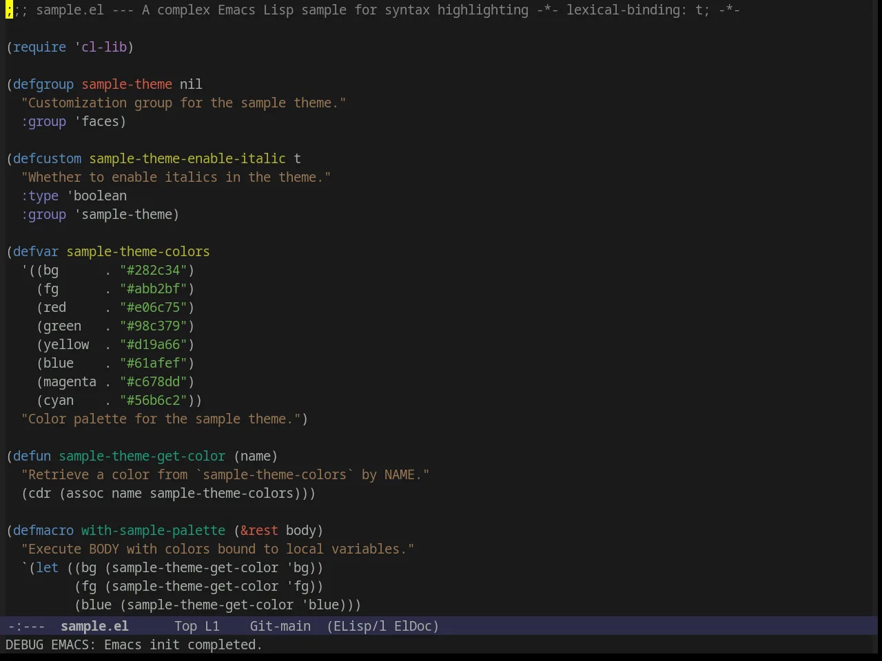 Nimbus Theme in emacs-lisp-mode