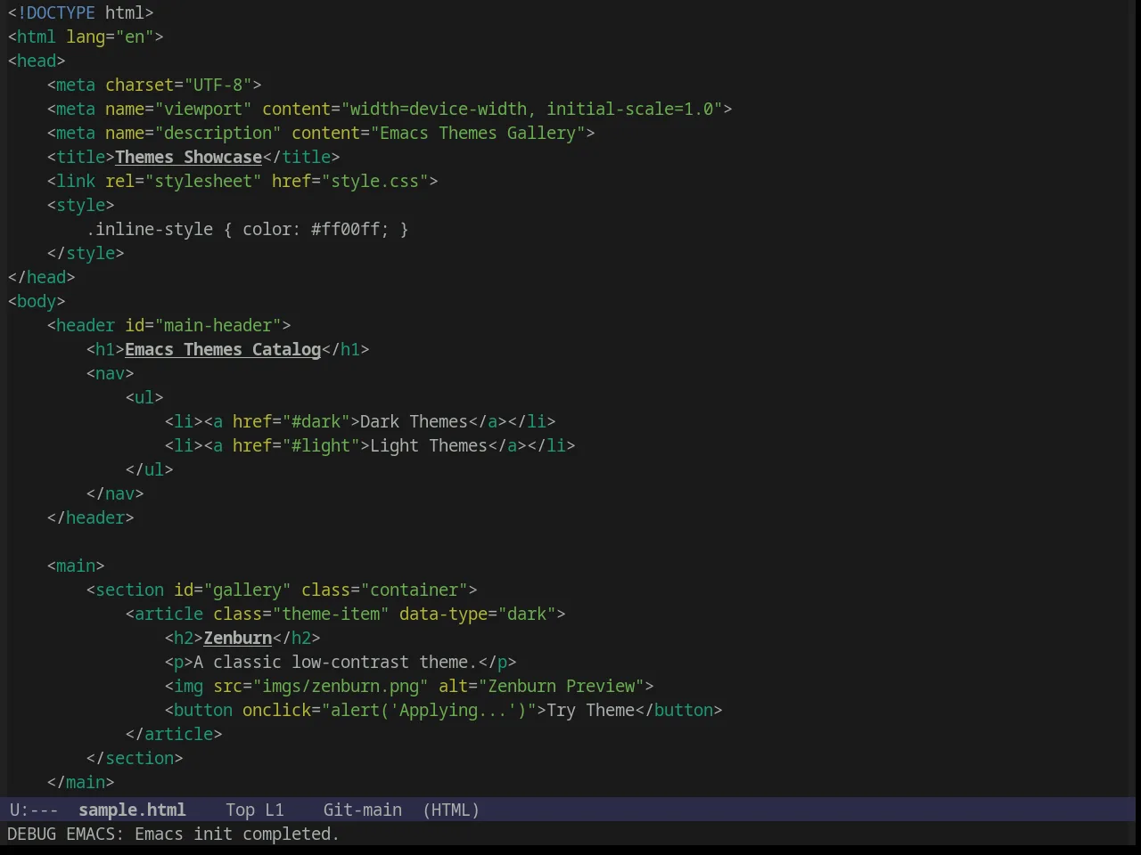 Nimbus Theme in html-mode