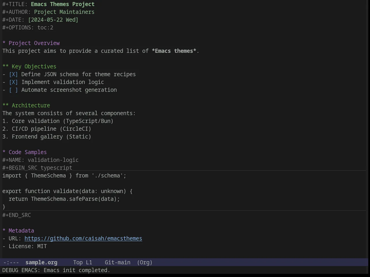 Nimbus Theme in org-mode