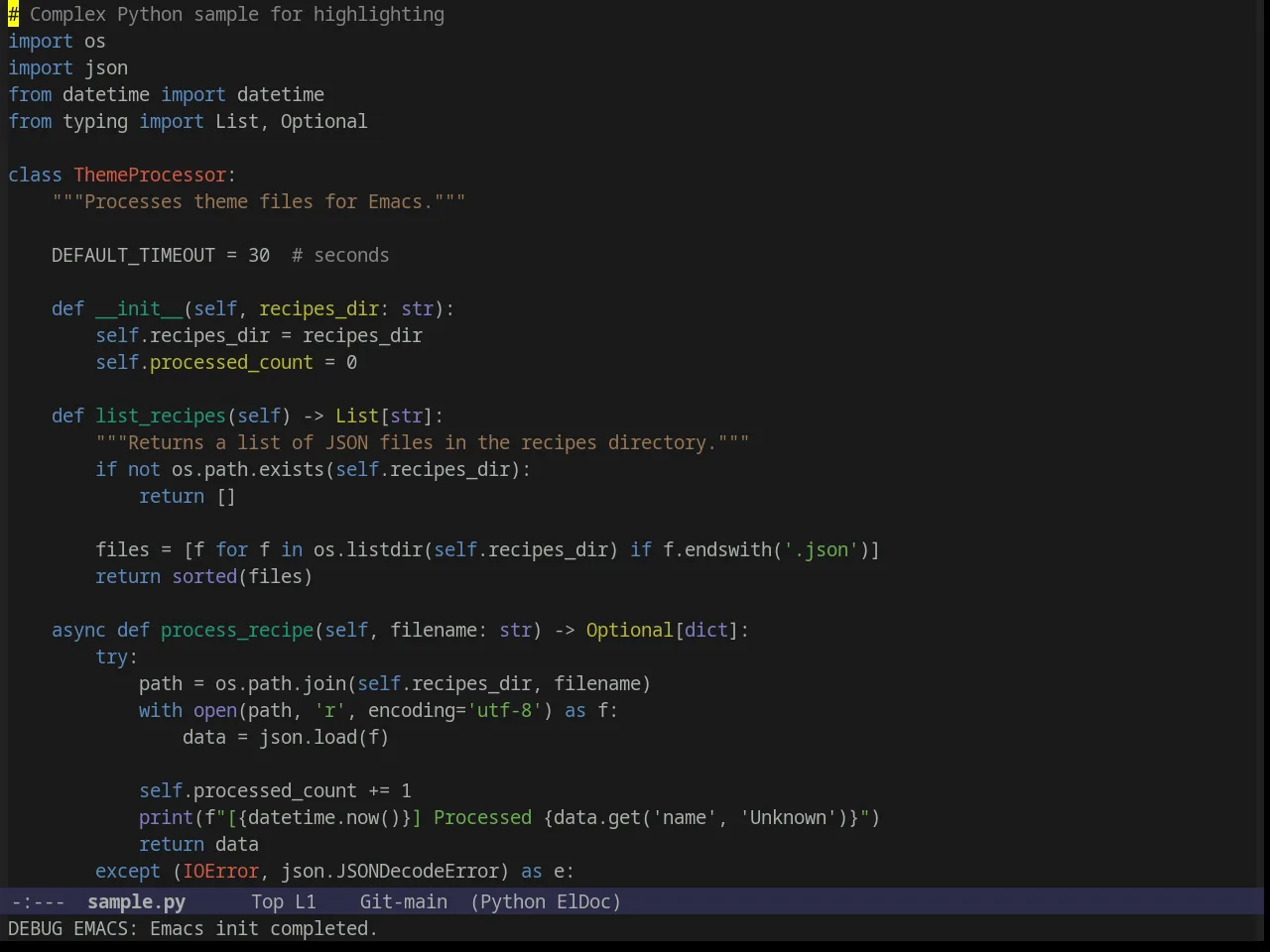 Nimbus Theme in python-mode