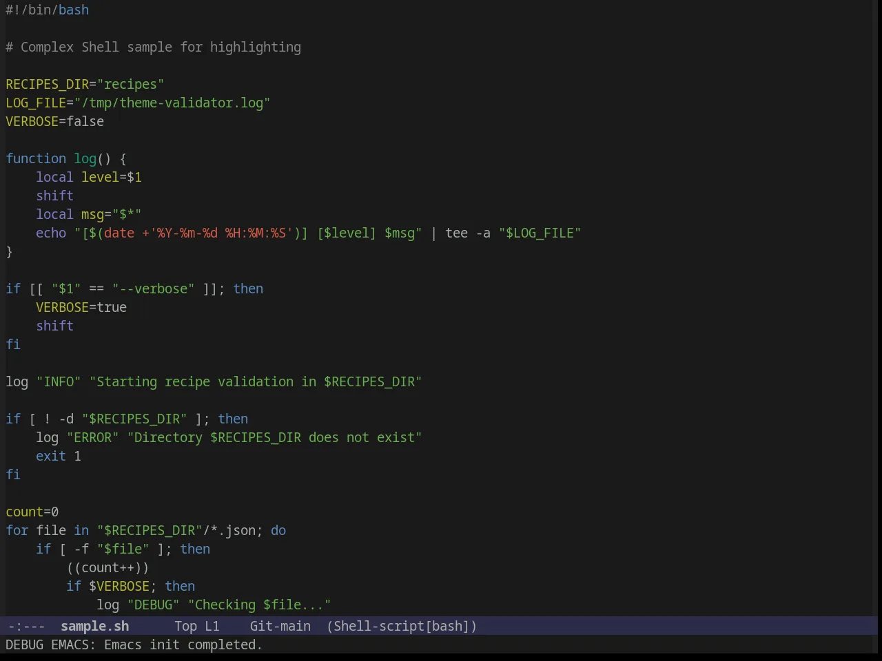 Nimbus Theme in sh-mode