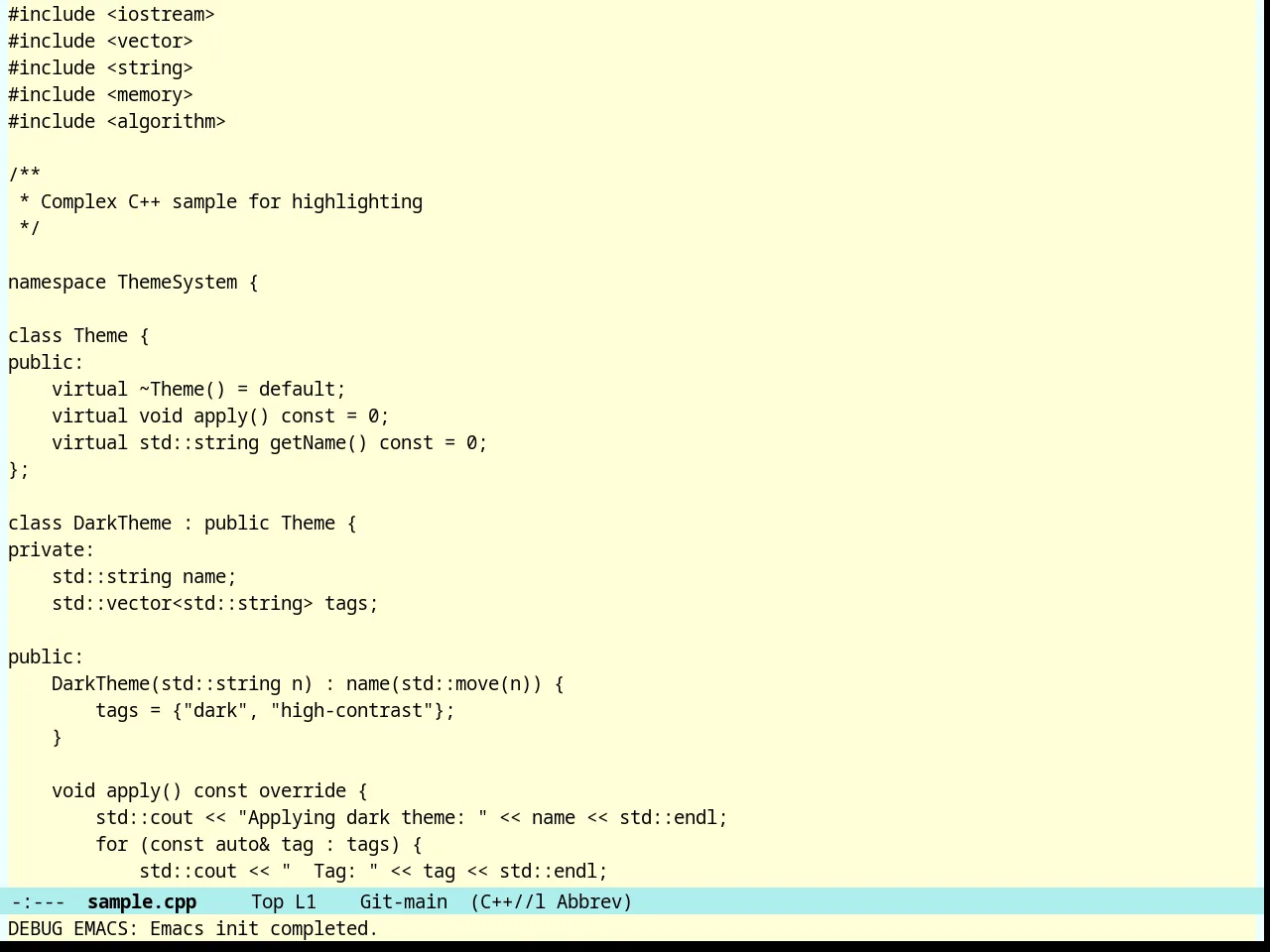 Nofrils Acme Theme in c++-mode