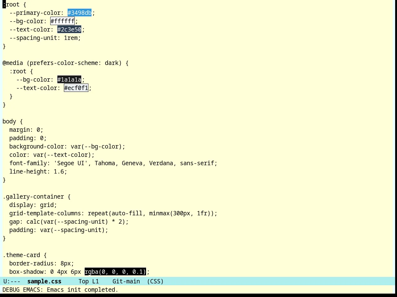 Nofrils Acme Theme in css-mode