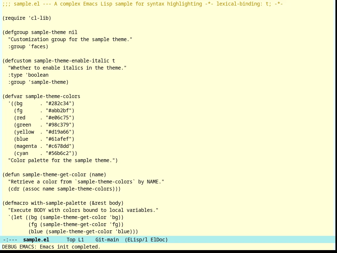 Nofrils Acme Theme in emacs-lisp-mode