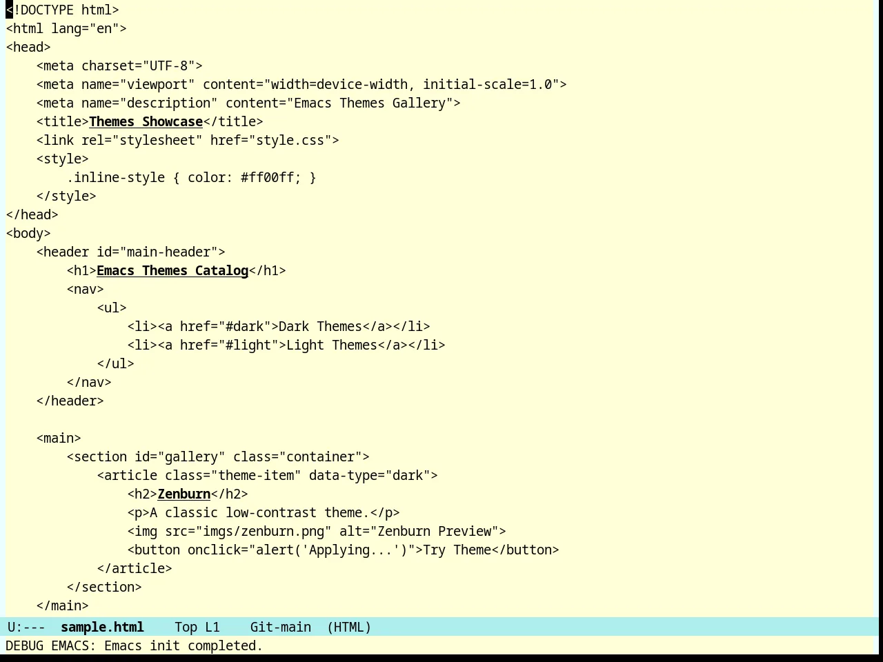 Nofrils Acme Theme in html-mode