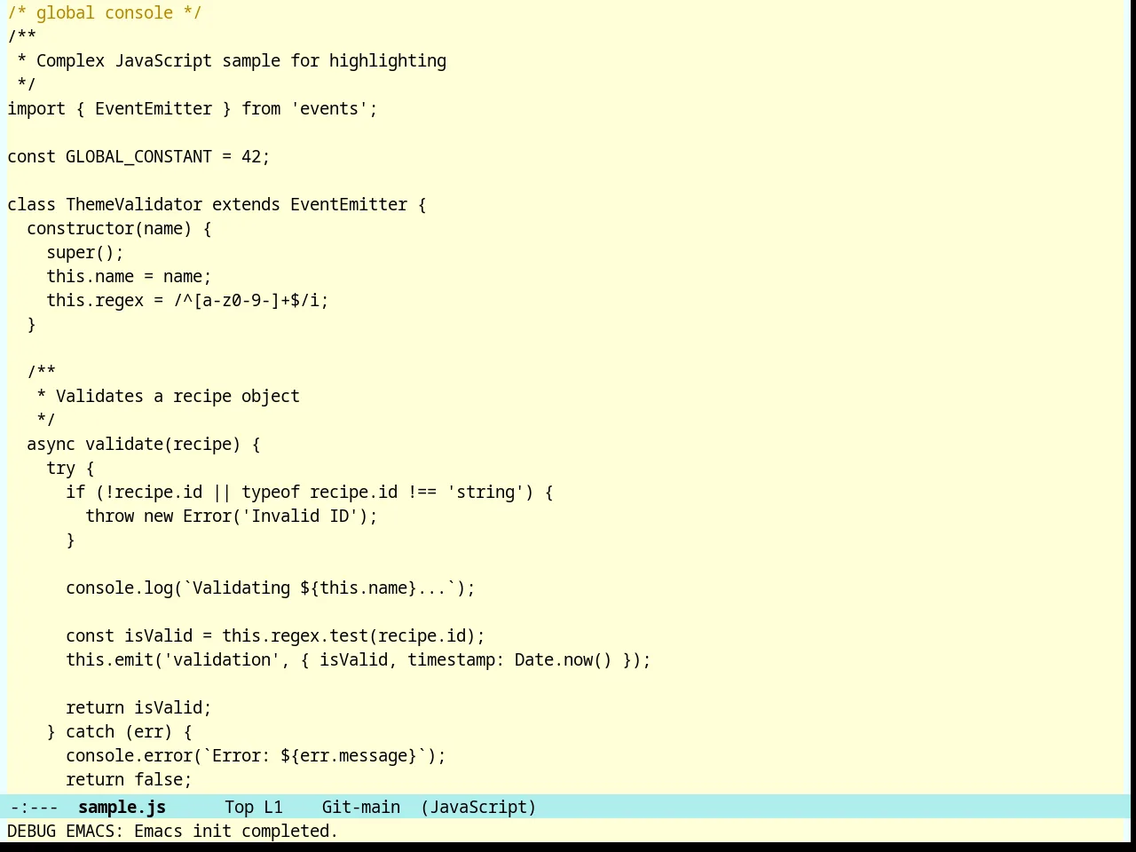 Nofrils Acme Theme in javascript-mode