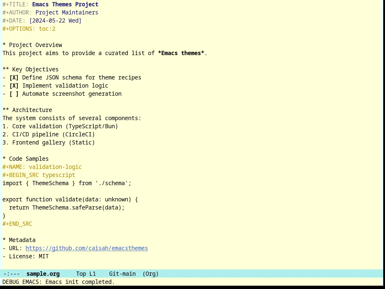 Nofrils Acme Theme in org-mode