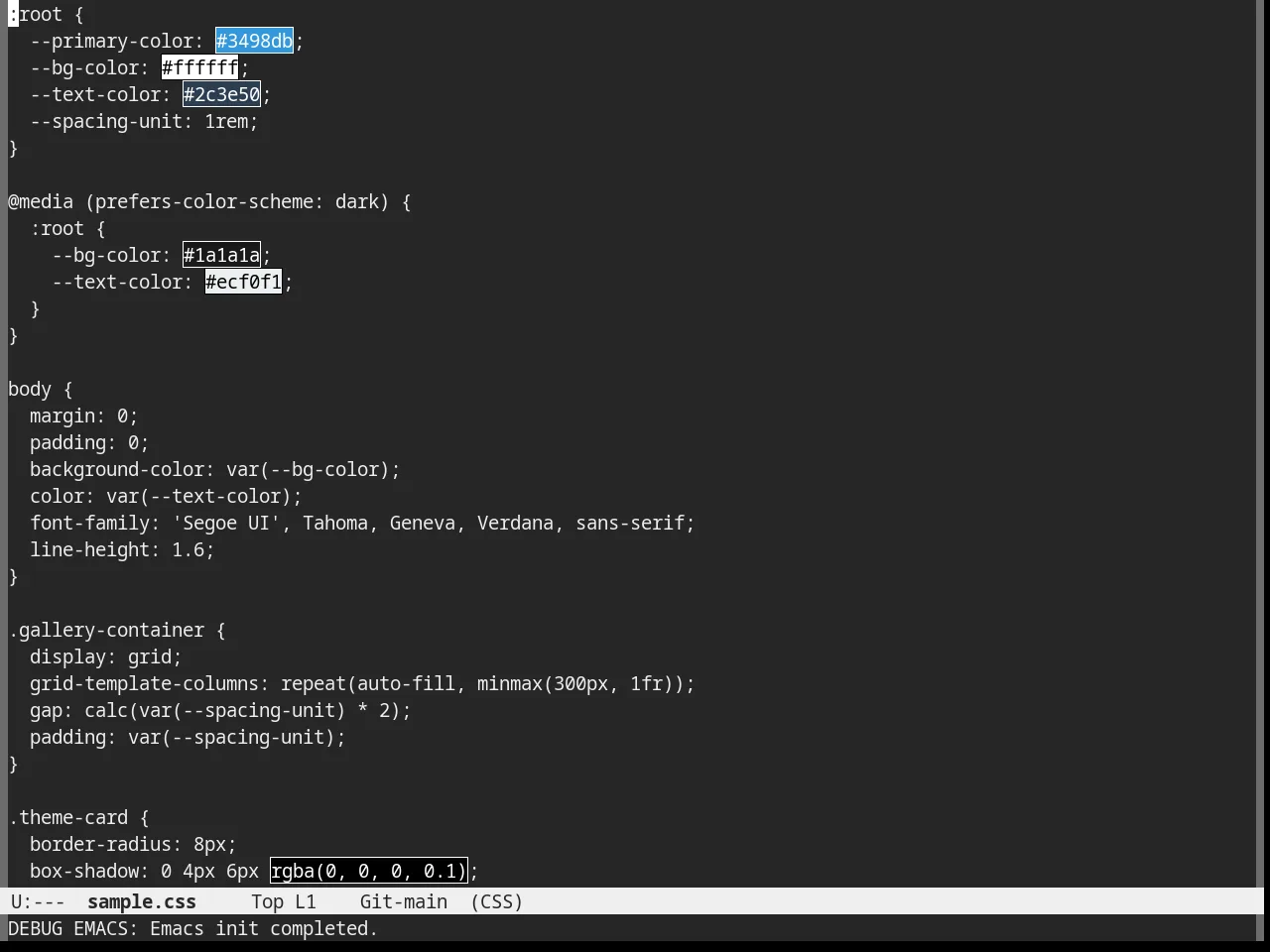 Nofrils Dark Theme in css-mode