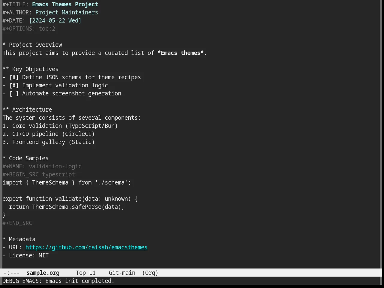 Nofrils Dark Theme in org-mode