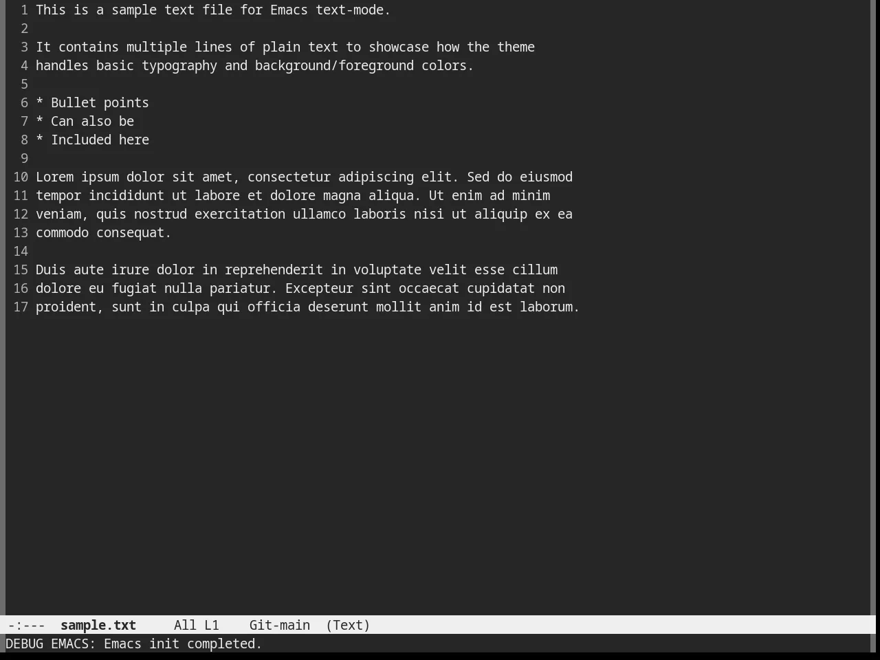 Nofrils Dark Theme in text-mode
