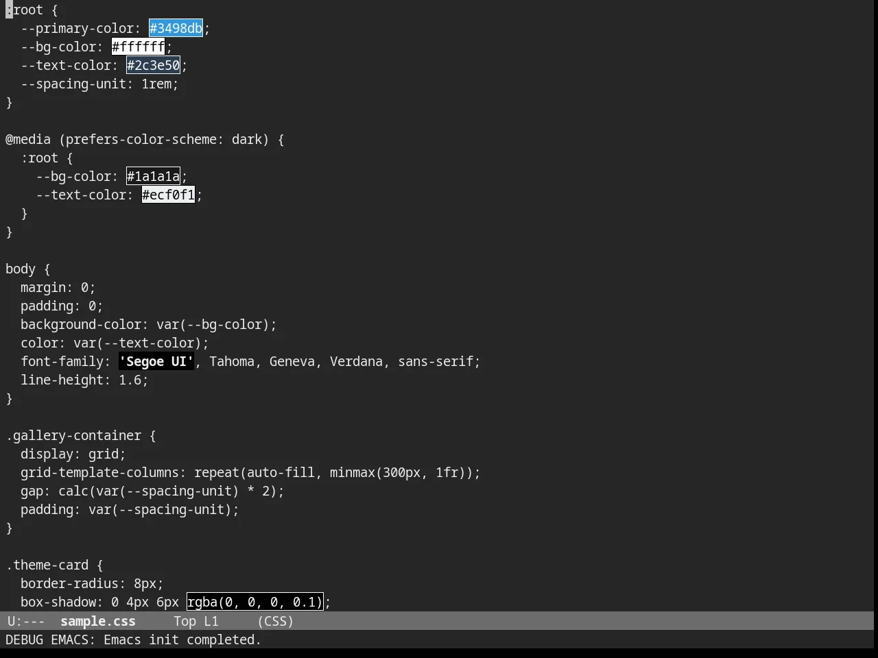 Nofrils Darkless Theme in css-mode
