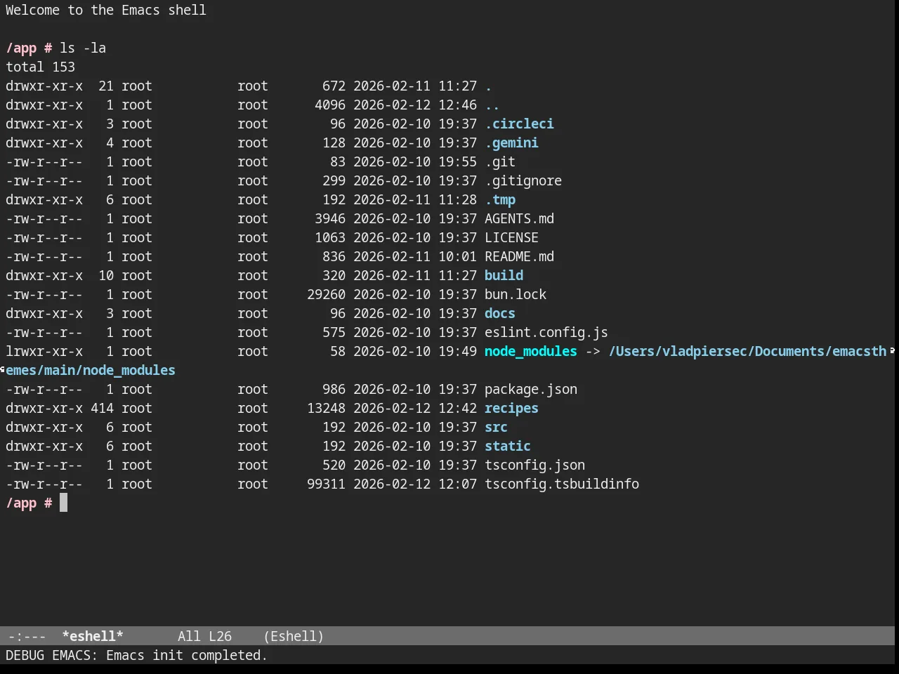 Nofrils Darkless Theme in eshell