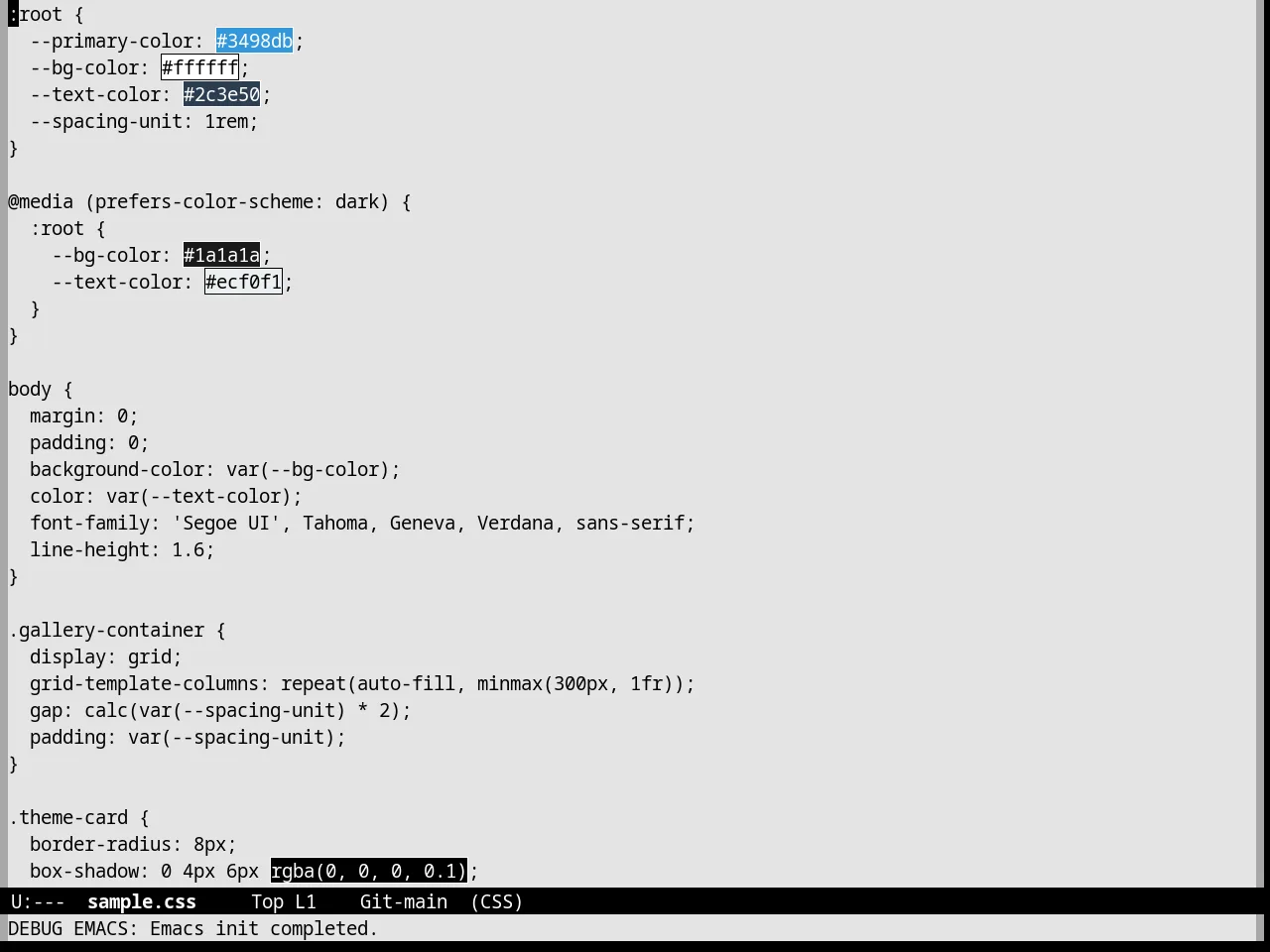 Nofrils Light Theme in css-mode
