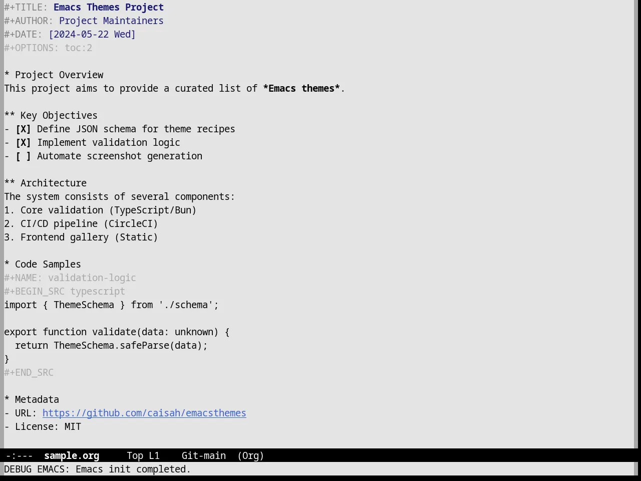 Nofrils Light Theme in org-mode