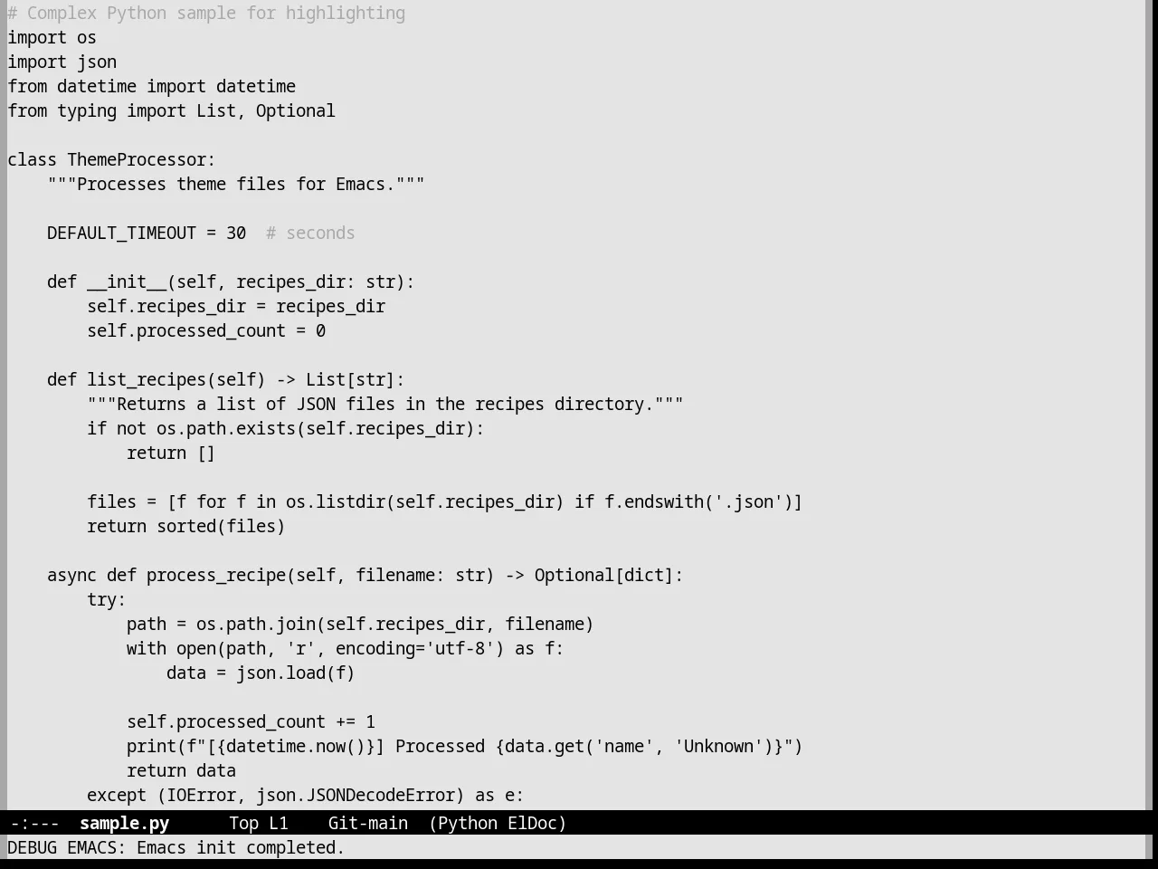 Nofrils Light Theme in python-mode