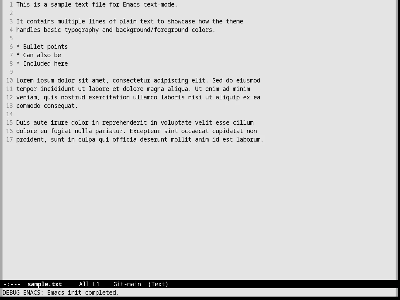 Nofrils Light Theme in text-mode