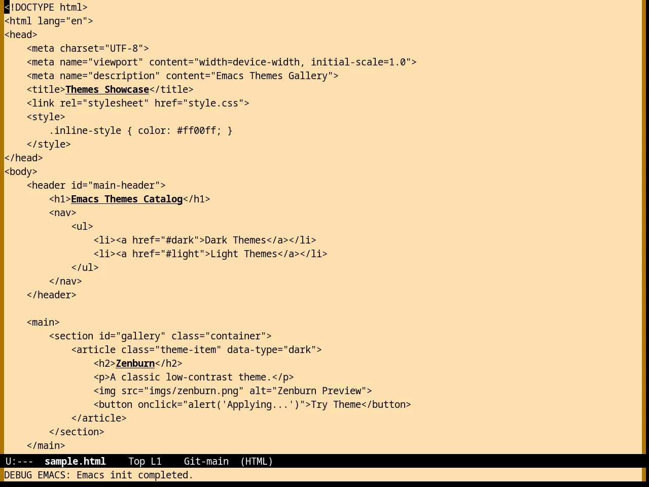 Nofrils Sepia Theme in html-mode