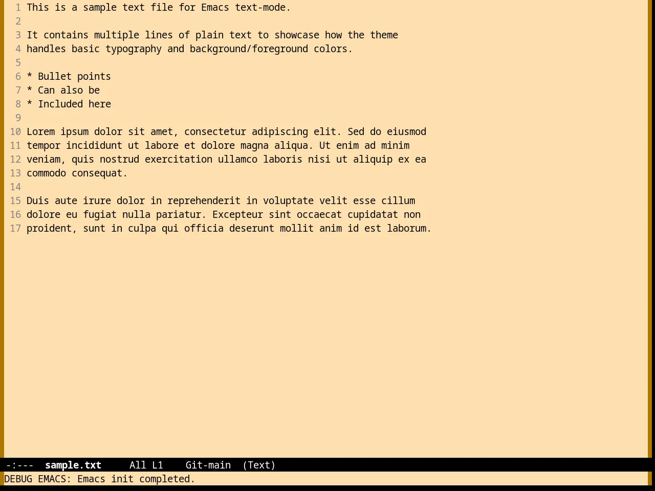 Nofrils Sepia Theme in text-mode