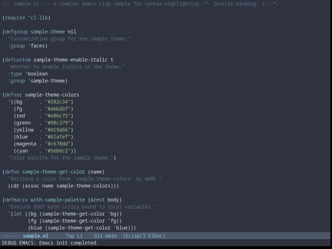Nord Theme in emacs-lisp-mode
