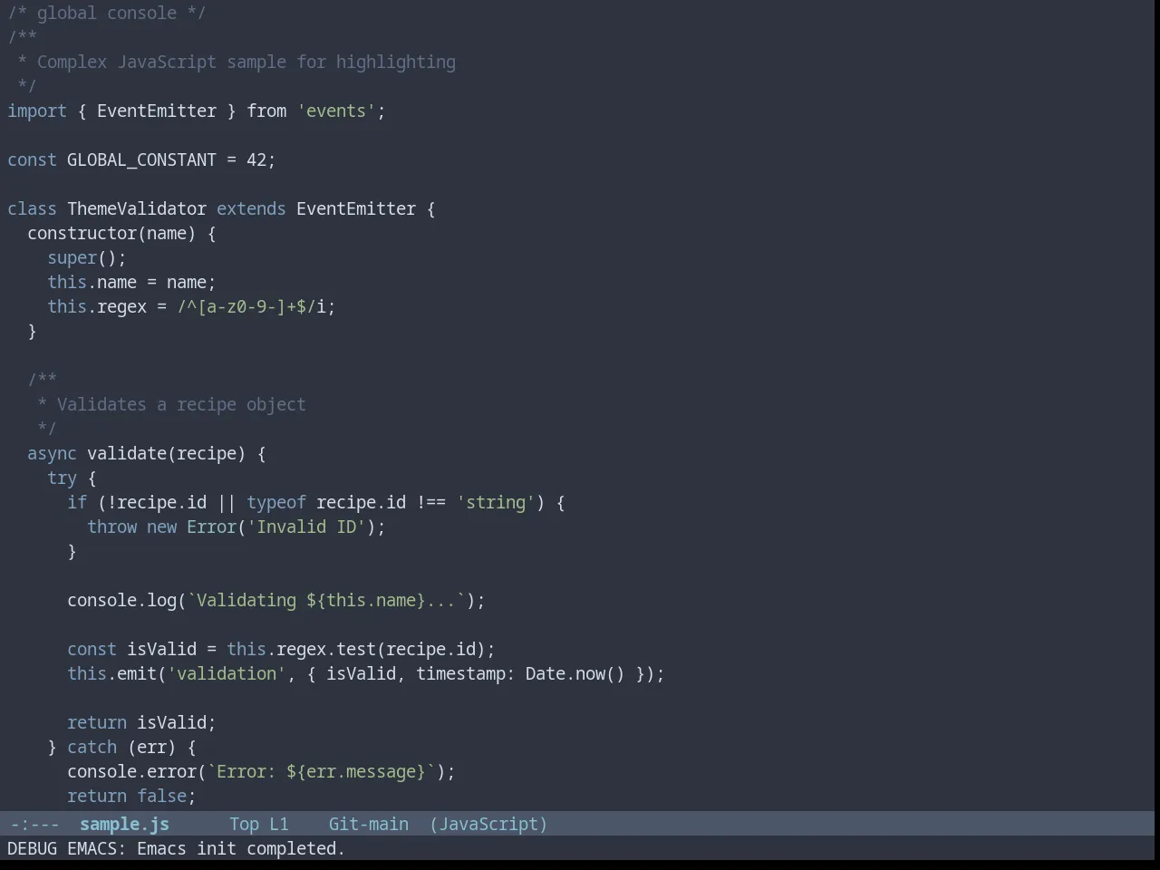 Nord Theme in javascript-mode