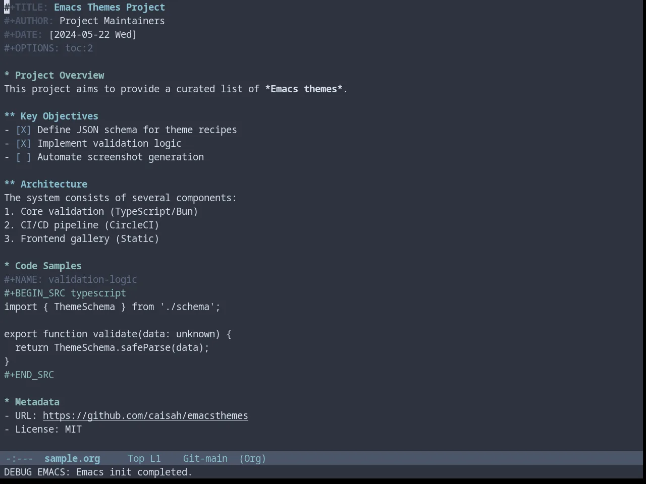 Nord Theme in org-mode