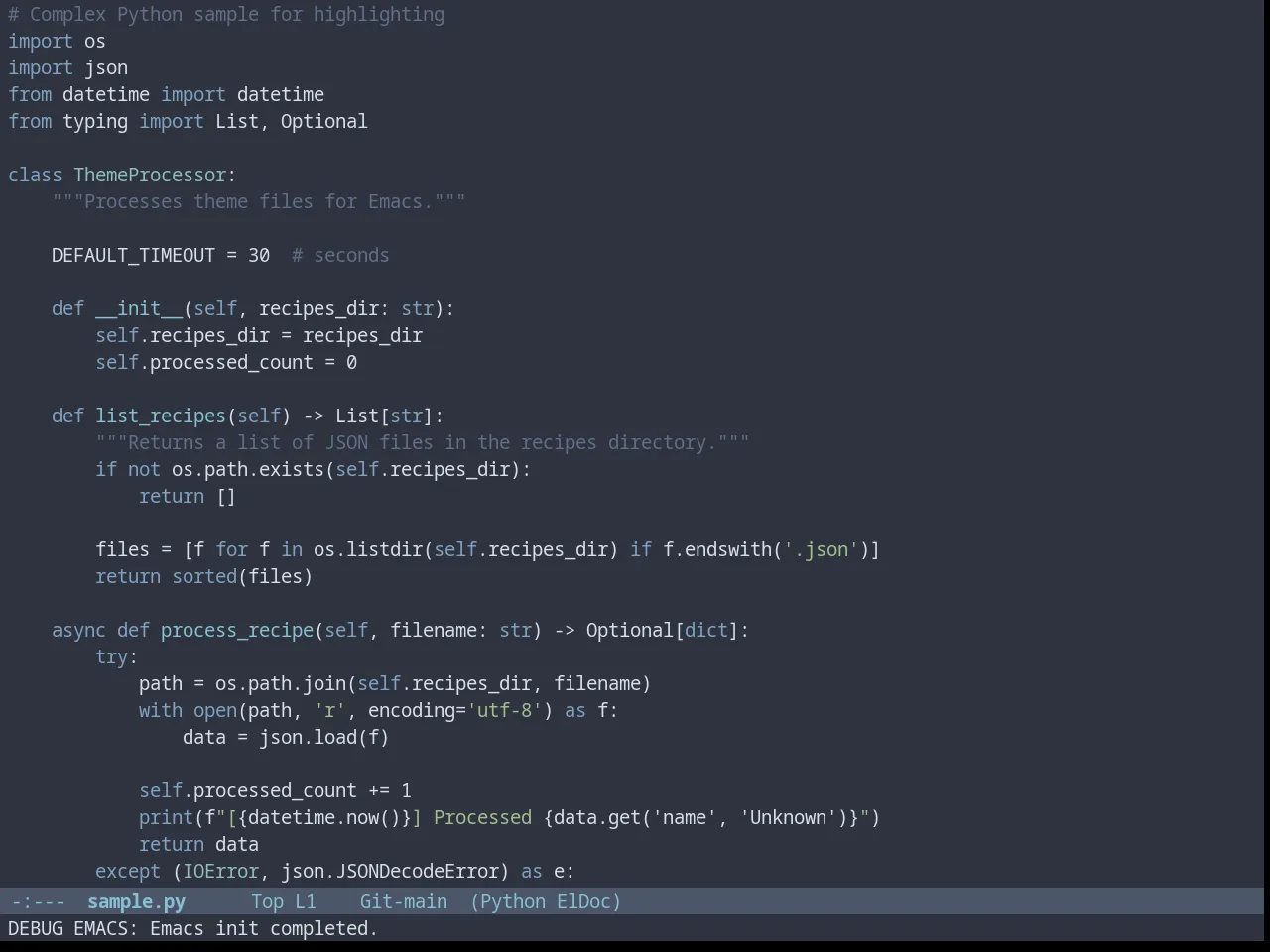 Nord Theme in python-mode