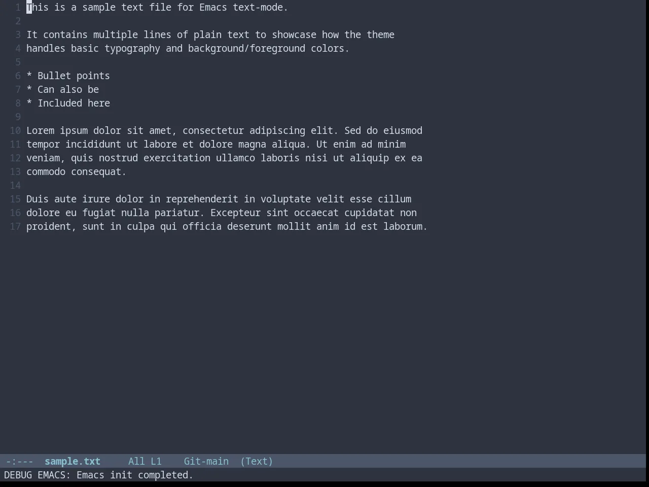 Nord Theme in text-mode