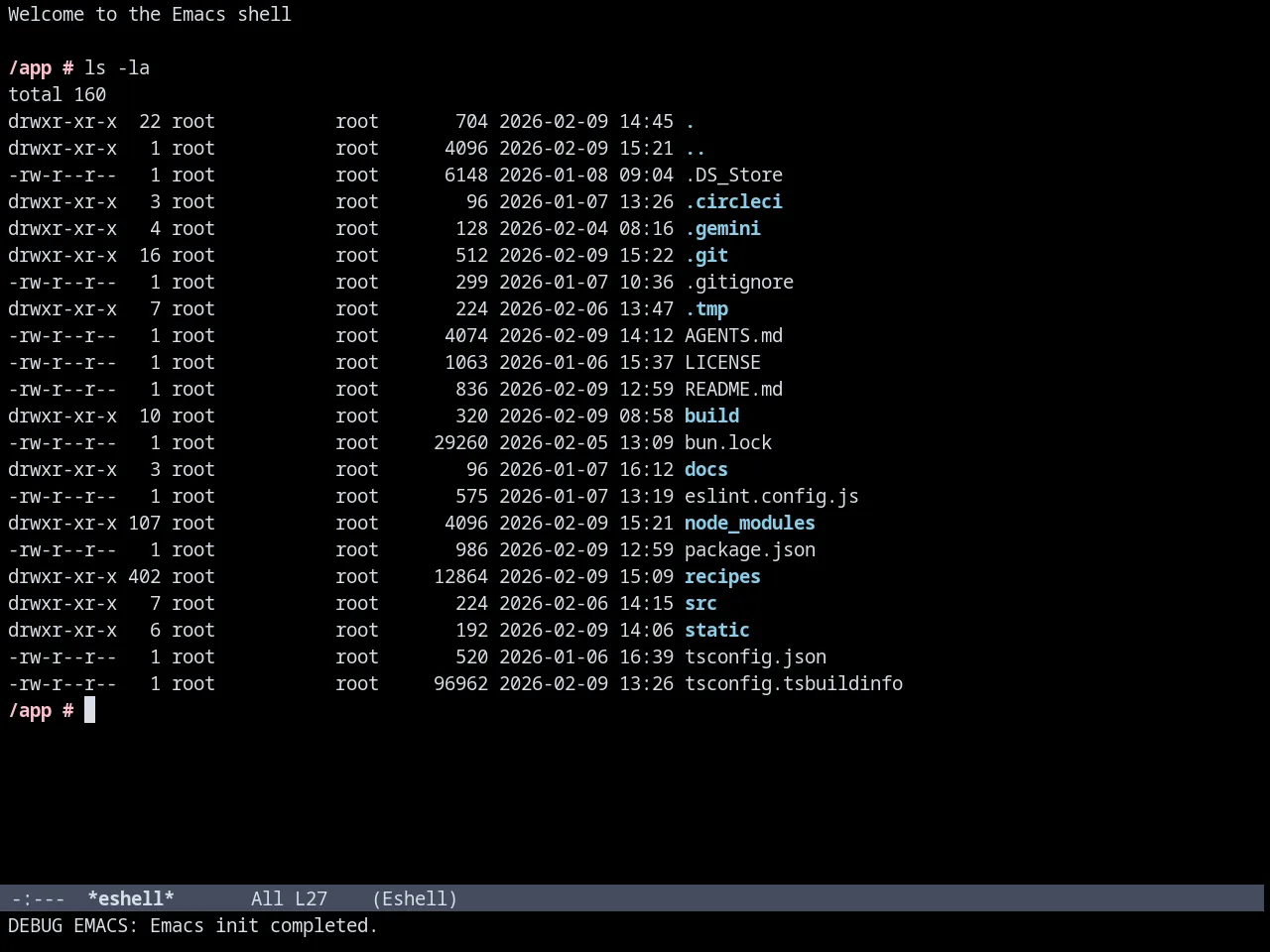 Nordic Midnight theme in eshell