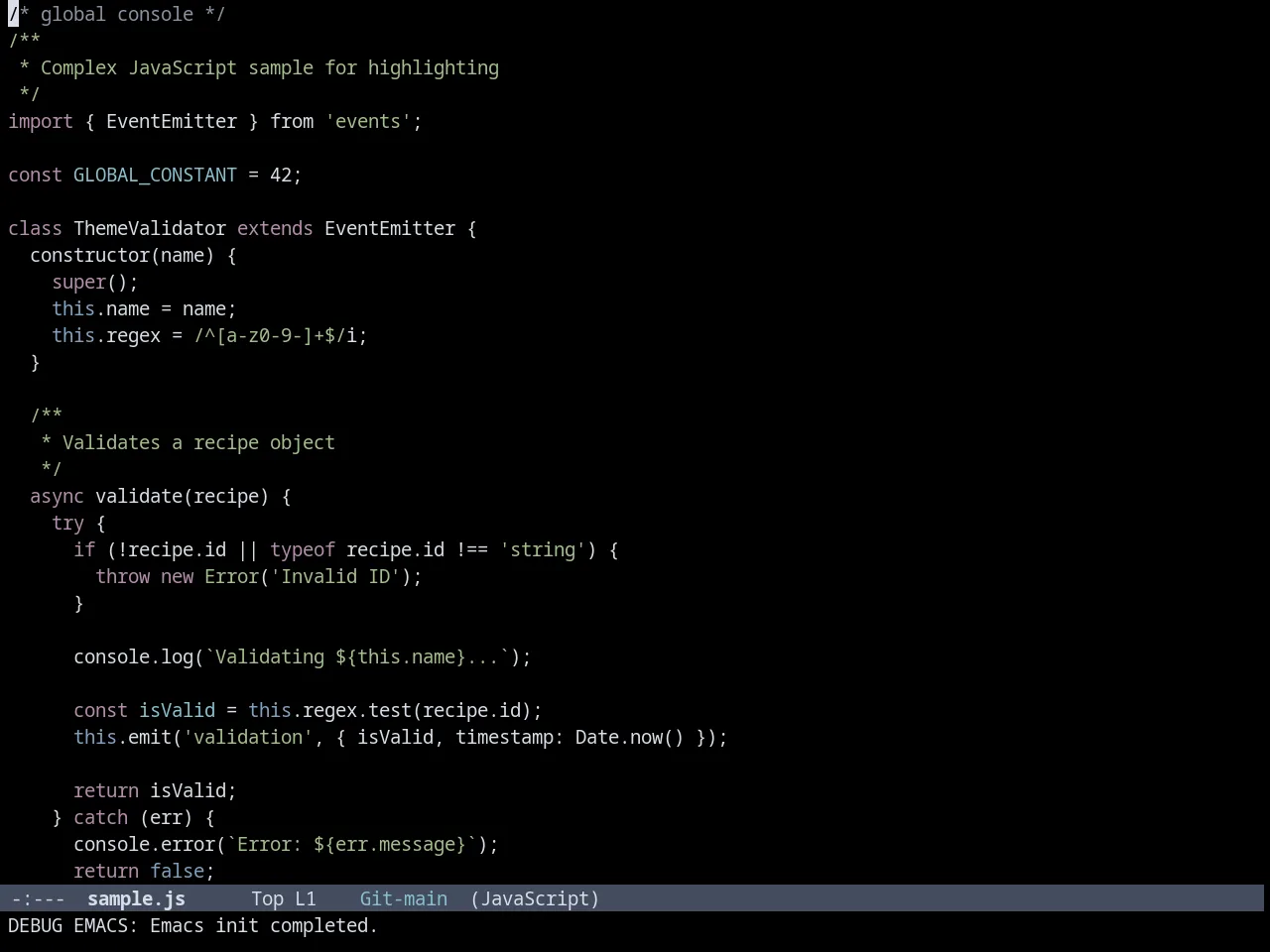 Nordic Midnight theme in javascript-mode