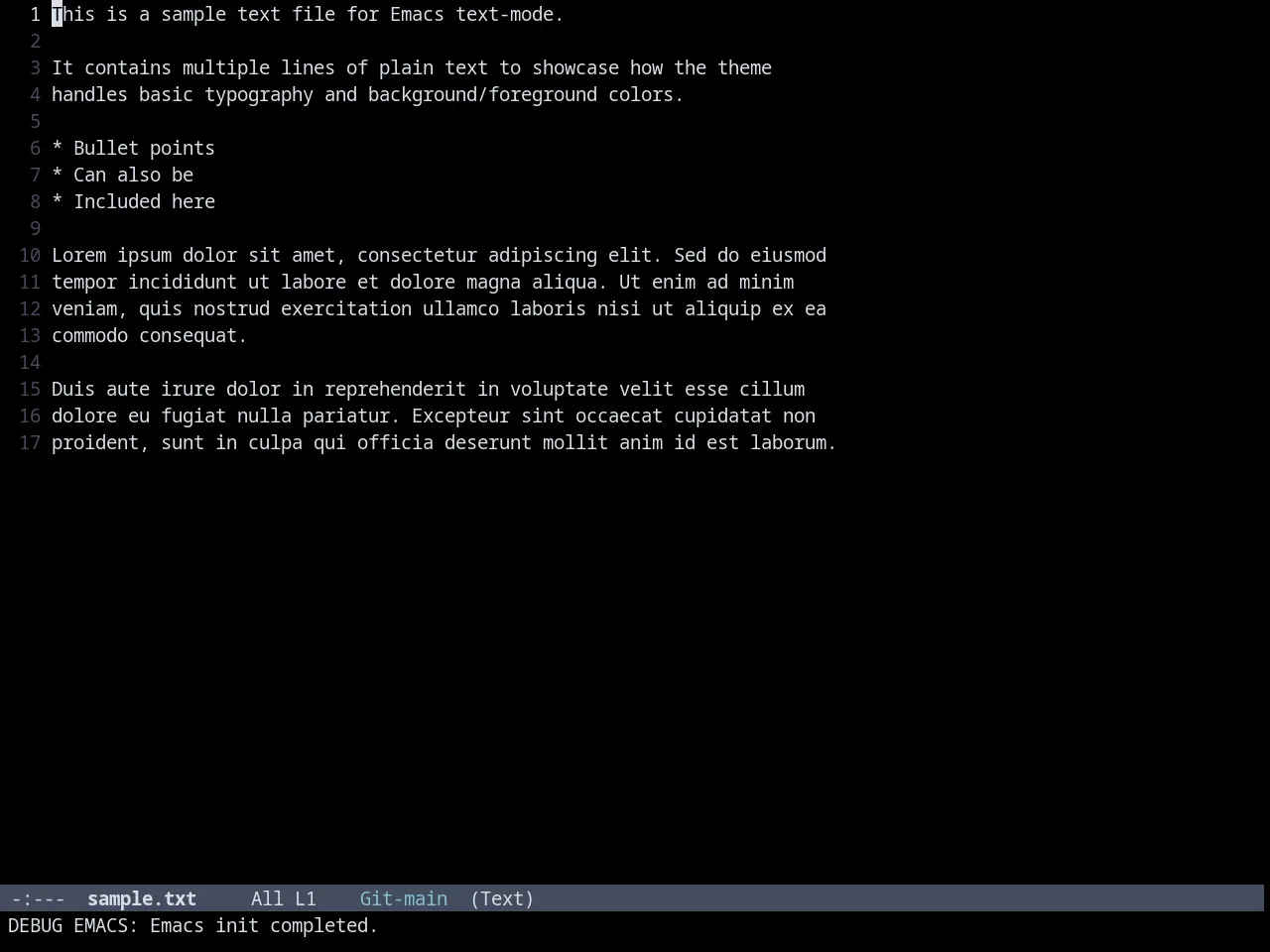 Nordic Midnight theme in text-mode