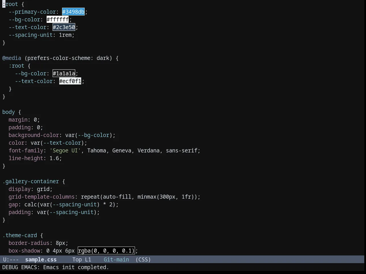 Nordic Night theme in css-mode