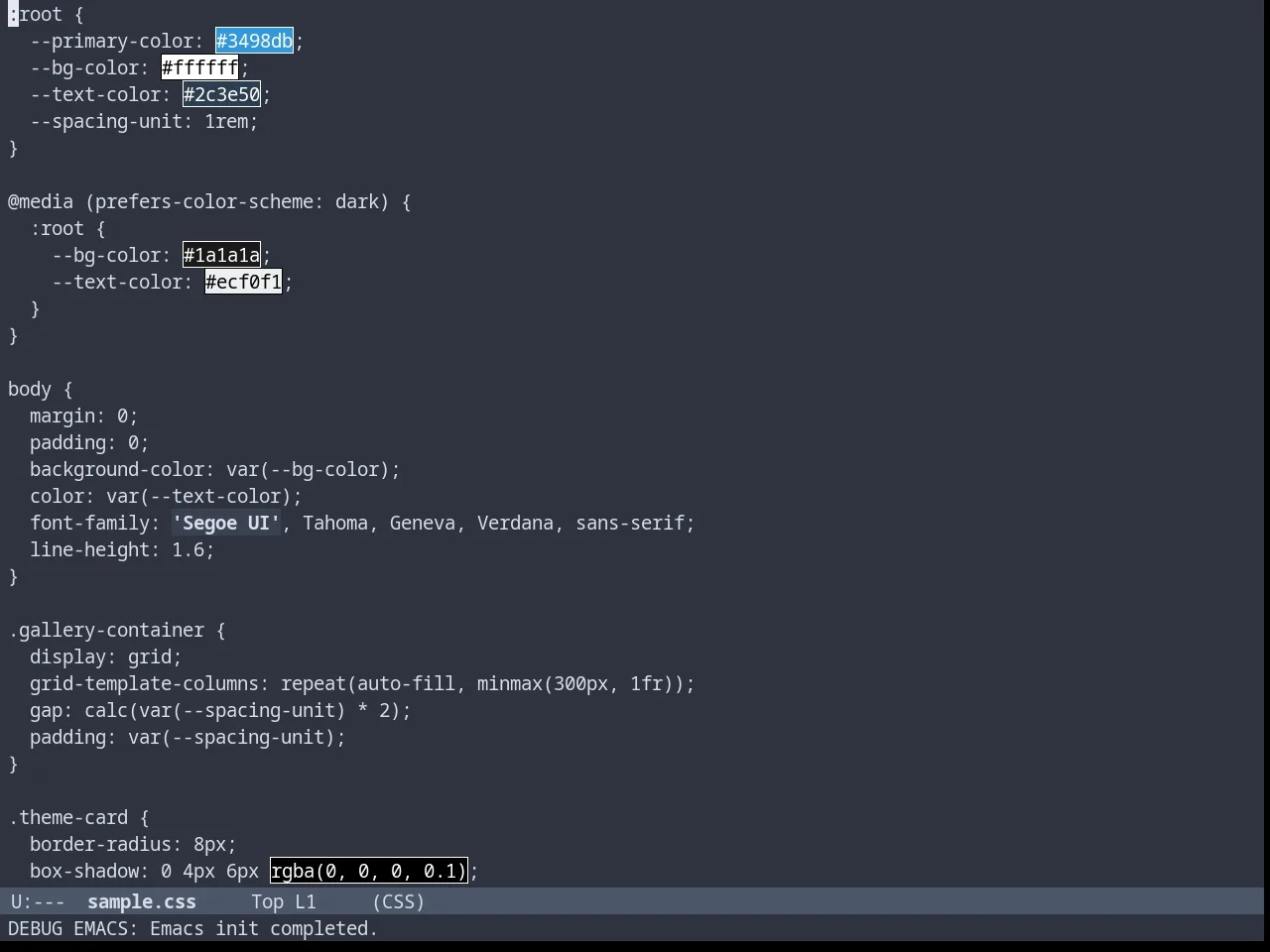 Nordless Theme in css-mode
