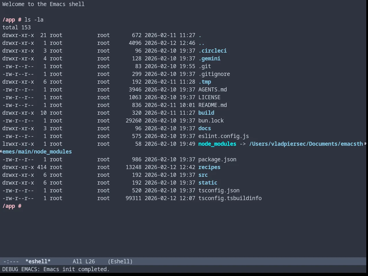 Nordless Theme in eshell