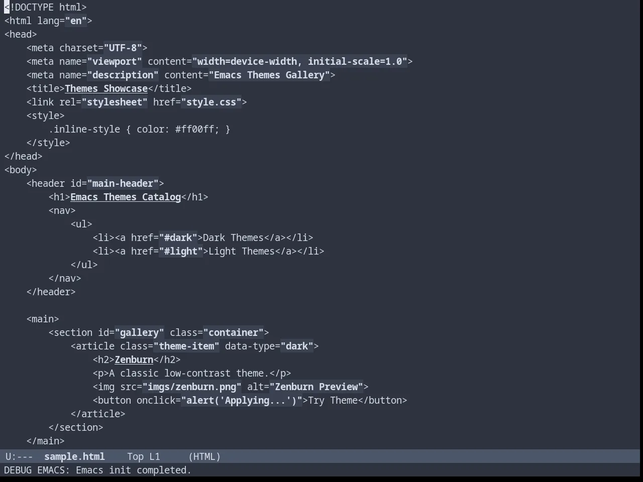 Nordless Theme in html-mode