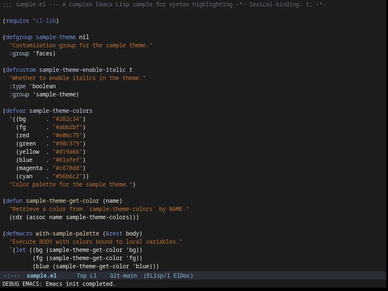 Northcode Theme in emacs-lisp-mode