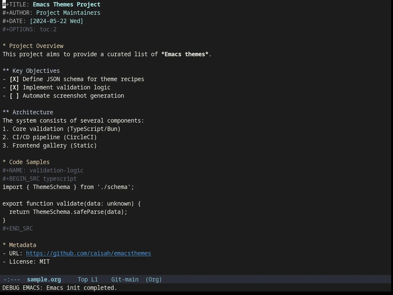 Northcode Theme in org-mode