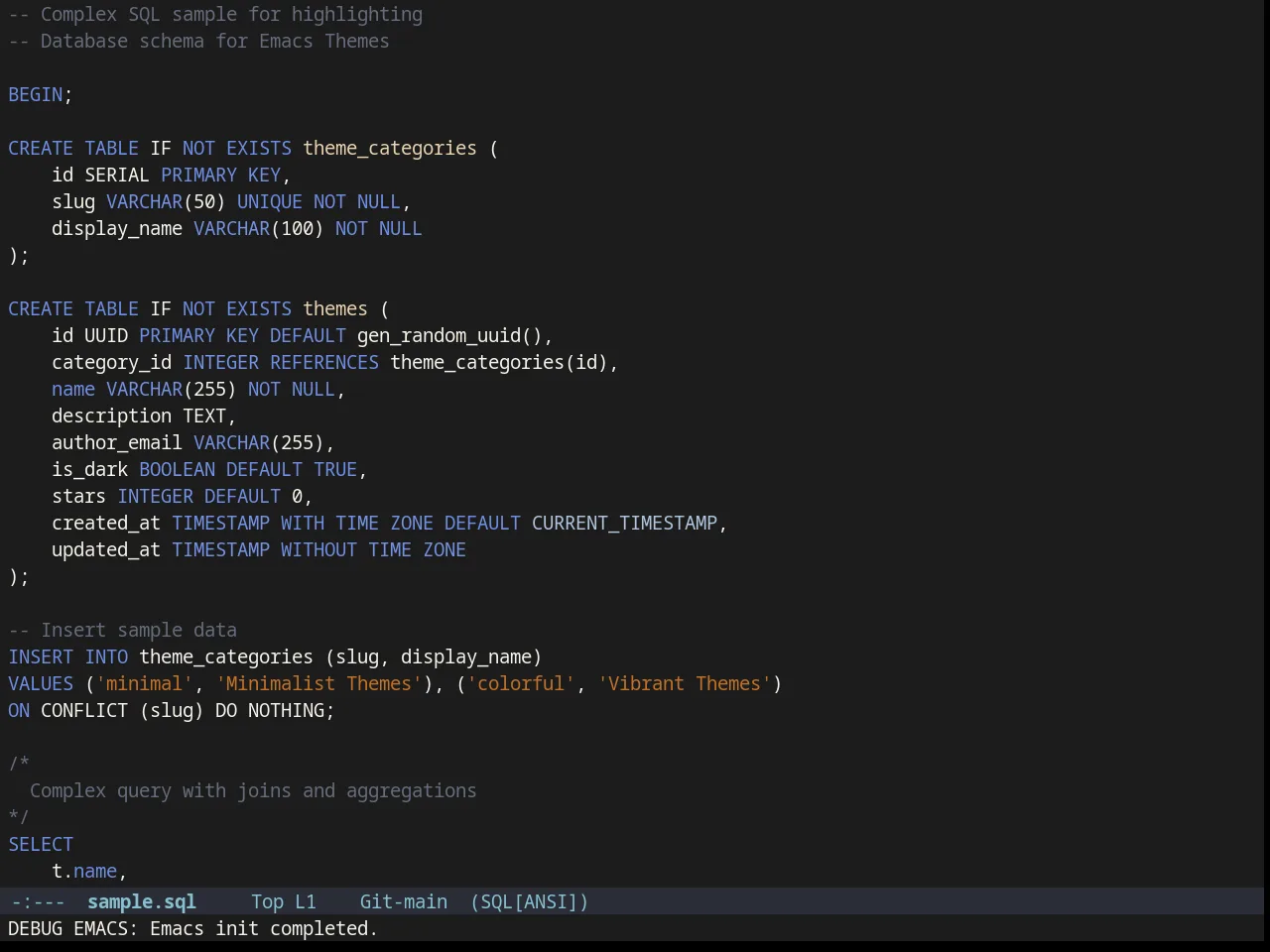 Northcode Theme in sql-mode
