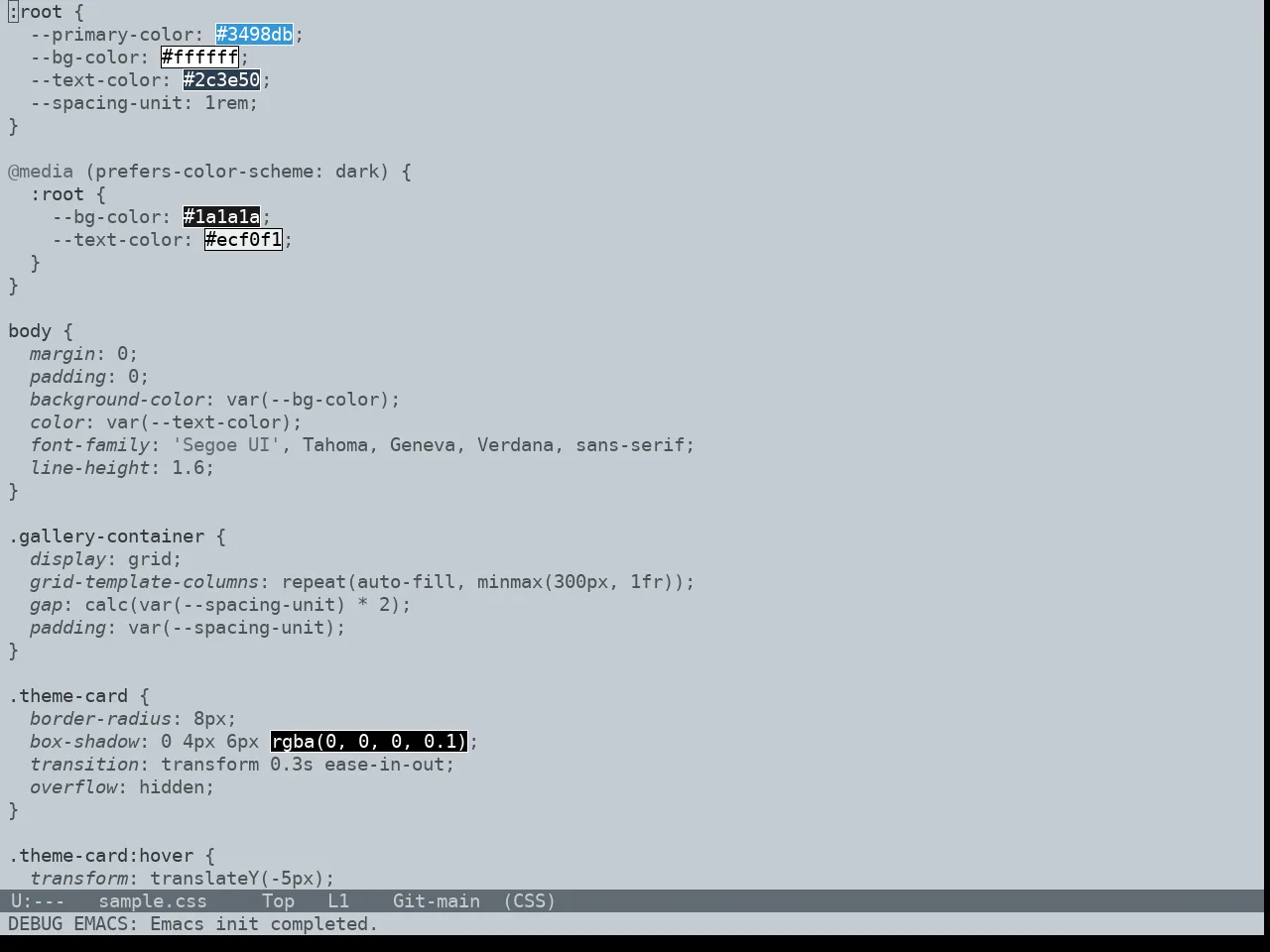 Notink Theme in css-mode