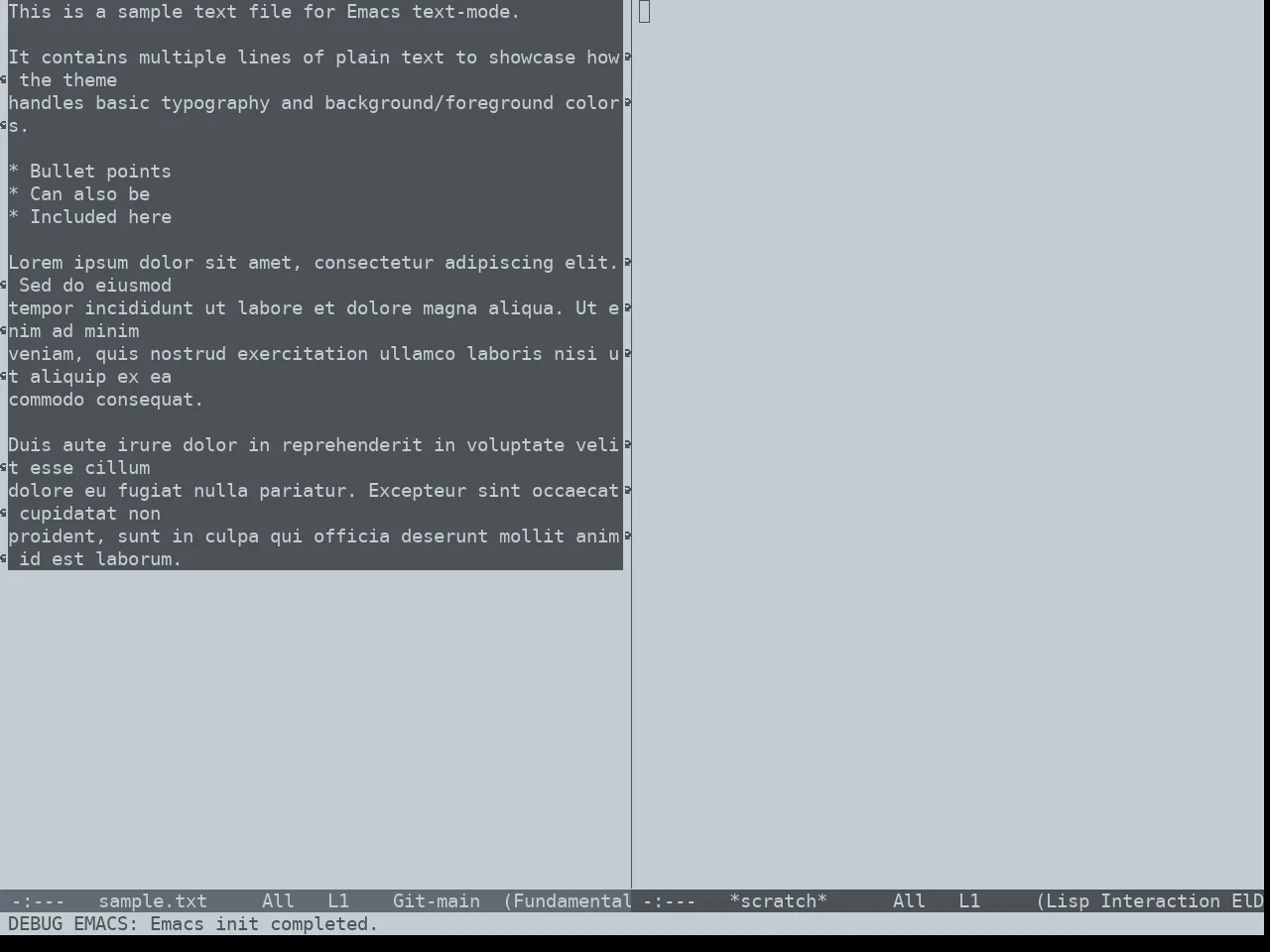 Notink Theme in fundamental-mode