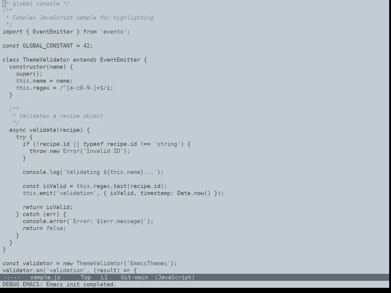 Notink Theme in javascript-mode