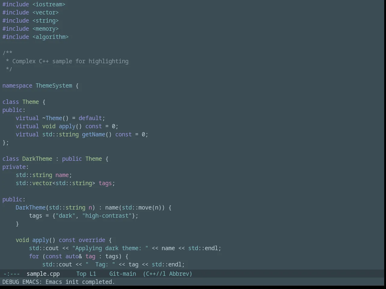 Nova Theme in c++-mode