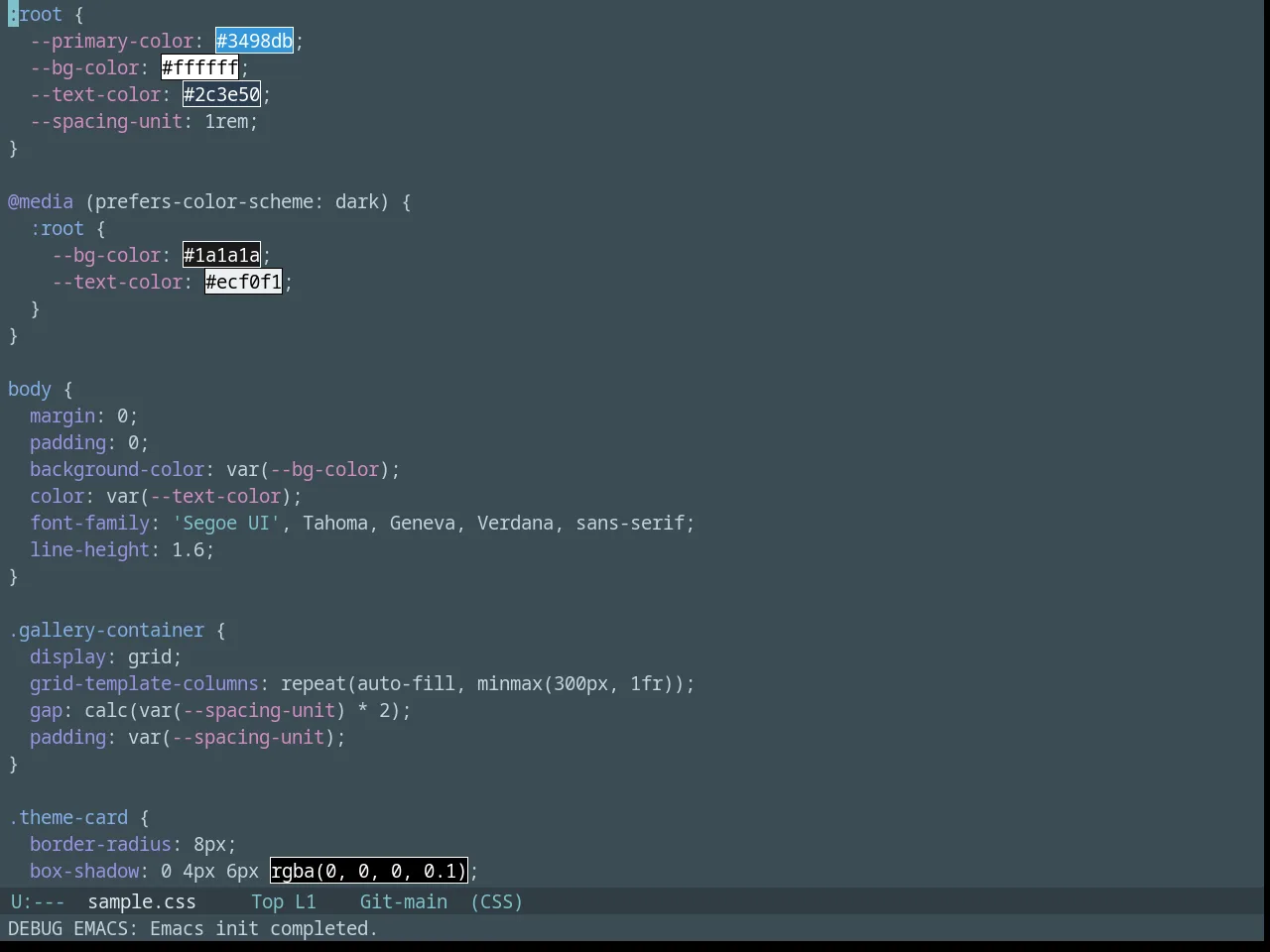 Nova Theme in css-mode