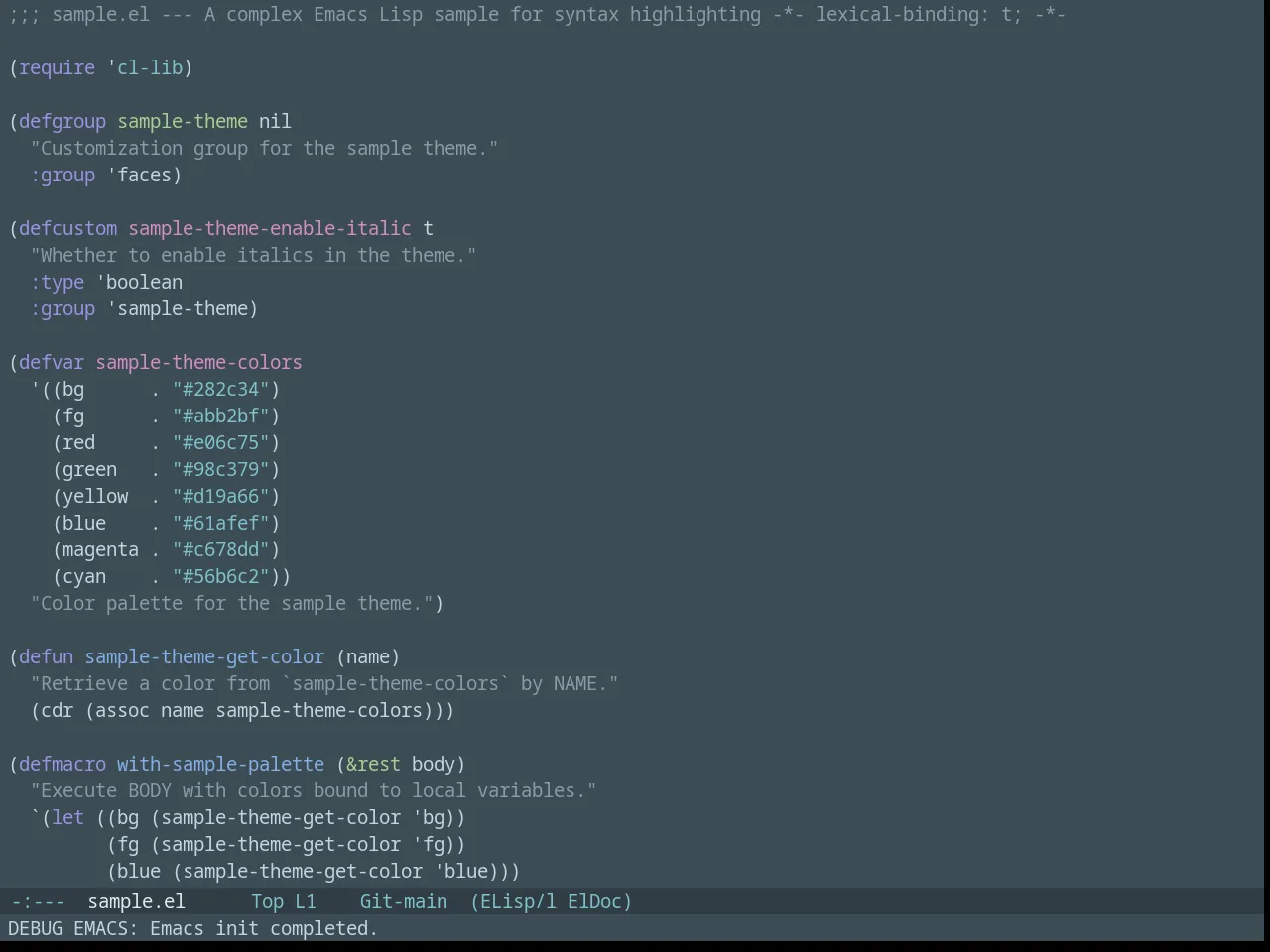 Nova Theme in emacs-lisp-mode